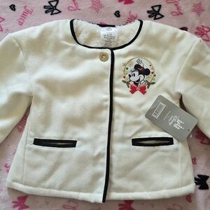 Disney Minnie Mouse Cream Girls' Jacket with Black Trim